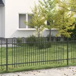 Gard Arcuș cu Vârfuri DRONTEN Negru GartenMobel Dekor