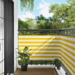 Ecran de balcon Galben și alb 100 x 400 cm Material Oxford GartenMobel Dekor
