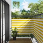 Ecran de balcon Galben și alb 110 x 500 cm Material Oxford GartenMobel Dekor