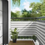 Ecran de balcon Gri deschis și alb. 100 x 1000 cm GartenMobel Dekor