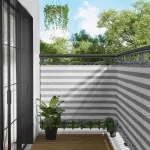 Ecran de balcon Gri deschis și alb. 110 x 600 cm GartenMobel Dekor