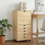 Cabinet mobil cu roata Maro 53 x 39 x 103 cm Lemn de pin masiv GartenMobel Dekor