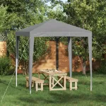 Cort pentru Petreceri 200 x 200 x 240 cm Gri deschis PE și oțel GartenMobel Dekor