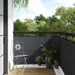 Ecran de intimitate pentru balcon din poliratan, antracit, 300x80 cm