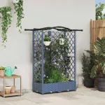 Pat Ridicat cu Trellis și Acoperiș Gri 124 x 40 x 126 cm PP GartenMobel Dekor