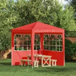 Perete lateral pentru cort de petrecere 2 pcs 200 x 195 cm Roșu GartenMobel Dekor