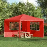 Perete lateral pentru cort de petrecere 2 pcs 300 x 195 cm Roșu GartenMobel Dekor