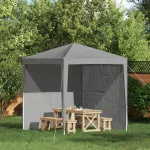 Perete lateral pentru cort de petrecere 2 pcs Gri deschis GartenMobel Dekor