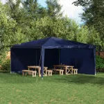 Perete lateral pentru cort de petrecere 2 pcs albastru GartenMobel Dekor