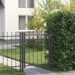 Poartă de gard HORST 100 x 100 cm Metal Negru Blocat GartenMobel Dekor