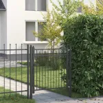 Poartă de gard HORST 100 x 100 cm Metal Negru Blocat GartenMobel Dekor