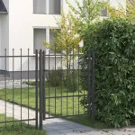 Poartă de gard HORST 100 x 125 cm Metal Negru Blocat GartenMobel Dekor