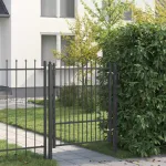 Poartă de gard HORST 100 x 125 cm Metal Negru Blocat GartenMobel Dekor