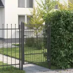 Poartă de gard HORST 100 x 125 cm Metal Negru Blocat GartenMobel Dekor