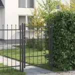 Poartă de gard HORST 100 x 125 cm Metal Negru Blocat GartenMobel Dekor