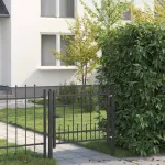 Poartă de gard HORST 100 x 75 cm Metal Negru Blocat GartenMobel Dekor
