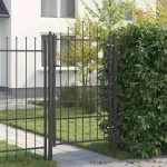 Poartă de gard cu blocare Asten Negru 150 x 88 cm Oțel GartenMobel Dekor
