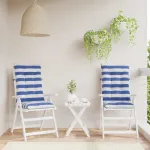 Perne pentru exterior 2 pcs Albastru și Alb 120 x 50 x 7 cm GartenMobel Dekor