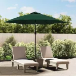 Umbrelă de soare de grădină în consolă cu LED, verde, 3 m GartenMobel Dekor