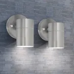Corp iluminat LED perete exterior 2 buc, oțel inoxidabil, jos GartenMobel Dekor
