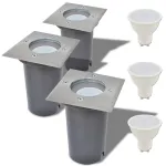 Corpuri de iluminat LED pentru sol 3 buc pătrate GartenMobel Dekor