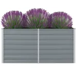 Pat înalt straturi, 160x80x77, oțel galvanizat, gri GartenMobel Dekor