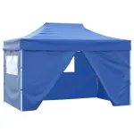 42512  Foldable Tent Pop-Up with 4 Side Walls 3x4,5 m Blue GartenMobel Dekor