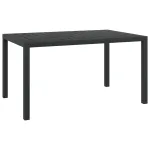 Masă de grădină, negru, 150 x 90 x 74 cm, aluminiu și WPC GartenMobel Dekor