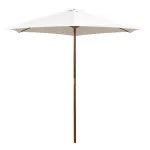 Umbrelă de soare cu stâlp de lemn, alb crem, 270x270 cm GartenMobel Dekor