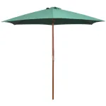 Umbrelă de soare cu stâlp de lemn 270 x 270 cm, verde GartenMobel Dekor