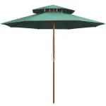 Umbrelă de soare dublă, 270x270 cm, stâlp de lemn, verde GartenMobel Dekor