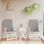 Perne scaun cu spătar înalt, 2 buc., gri, 120x50x3 cm, textil GartenMobel Dekor