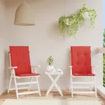 Perne scaun cu spătar înalt, 2 buc., roșu, 120x50x3 cm, textil GartenMobel Dekor