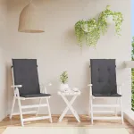 Perne scaun cu spătar înalt, 2 buc. antracit 120x50x2 cm textil GartenMobel Dekor