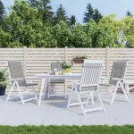Perne scaun cu spătar înalt, 4 buc., gri, 120x50x3 cm, textil GartenMobel Dekor
