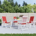 Perne scaun cu spătar înalt, 4 buc., roșu, 120x50x3 cm, textil GartenMobel Dekor