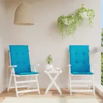 Perne scaun spătar înalt, 2 buc., albastru, 120x50x3 cm, textil GartenMobel Dekor