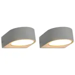Lampă de perete pentru exterior, 2 buc., alb, 11 W, rotundă GartenMobel Dekor