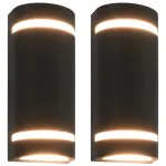 Lămpi de perete pentru exterior 2 buc. negru 35 W semirotund GartenMobel Dekor