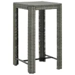 Masă de bar de grădină, gri, 60,5 x 60,5 x 110,5 cm, poliratan GartenMobel Dekor