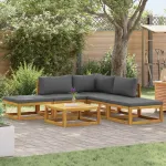 Set mobilier grădină cu perne, 6 piese, lemn masiv acacia      GartenMobel Dekor