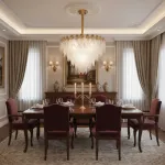 Candelabru din cristal Murano Eleganza, 9xE14, auriu, D50 cm