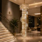 Candelabru din cristal SPIRO, 39xE14, D70 cm, auriu, metal si cristal