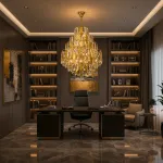 Candelabru din cristal TIER Nobile, 8xE14, auriu, D40 cm, reglabil