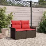 Canapea de grădină cu pernă 141 x 62 x 69 cm poliratan GartenMobel Dekor