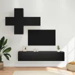 Set comodă TV Pe perete 3 pcs Lemn prelucrat GartenMobel Dekor