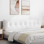 Perna pentru spate Alb 200 x 24 x 50 cm țesătură GartenMobel Dekor