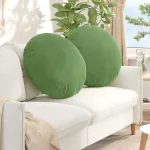 Perne de Șezut 2 pcs Verde deschis Ø 40 x 13 cm Catifea GartenMobel Dekor