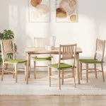 Perne de Șezut 4 pcs Verde deschis 40 x 40 x 3 cm țesătură GartenMobel Dekor