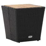 Masă de ceai negru 41,5x41,5x43 cm poliratan lemn masiv acacia GartenMobel Dekor